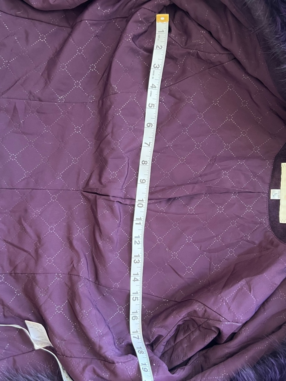 Vintage Pink Mary Purple Suede Fox Fur Collar Jacket Embellished Peplum Coat M - Picture 9 of 15